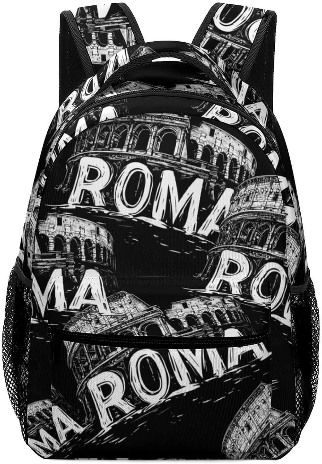 Vintage Roman Architecture Classic Basic Backpack Durable Casual Travel Hiking Laptop Adjustable Bag