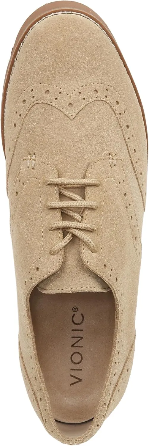 Vionic Womens Charm Alfina Comfort Lace Up Loafers- Supportive Walking Shoes for Heel Pain, Plantar Fasciitis with Orthotic Insole Arch Support That Corrects Pronation and Alignment Med-Wide Fit