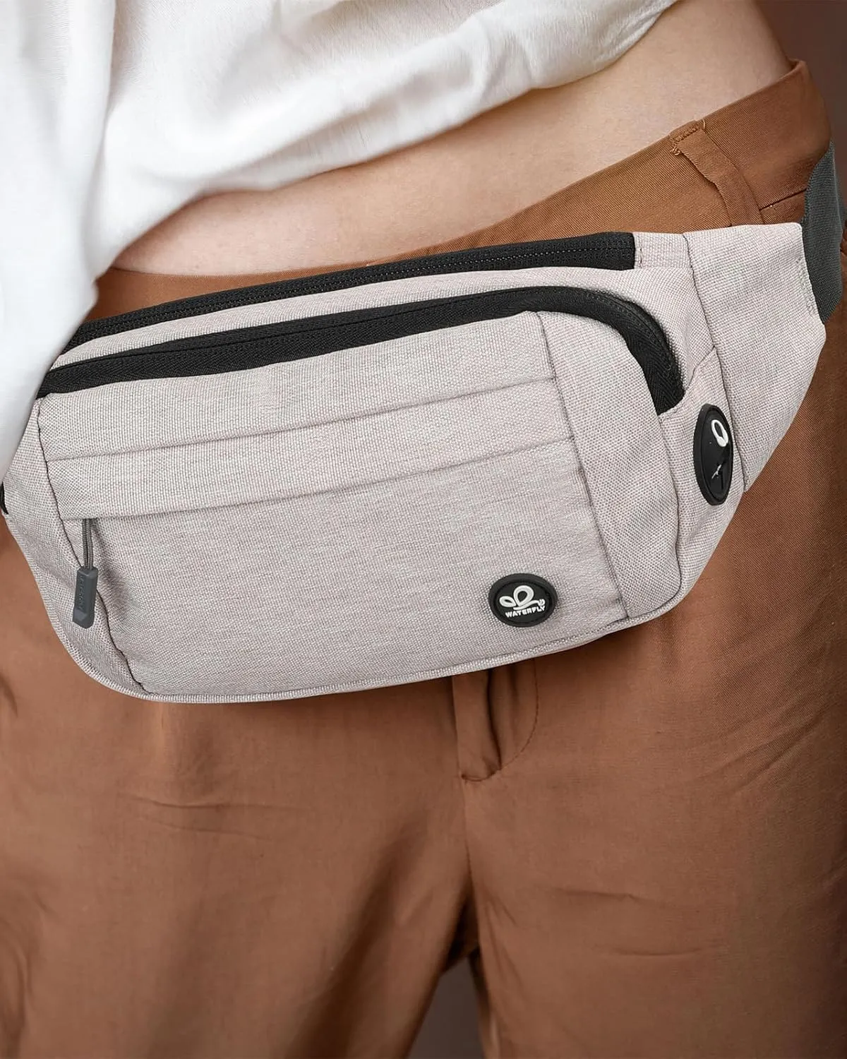 WATERFLY Fanny Pack Waist Bag: Small Hip Pouch Bum Bag Fannie Pack Phanny Fannypack Waistpack Bumbag Beltbag Sport Slim Fashionable for Jogging Hiking Hiker Woman Man
