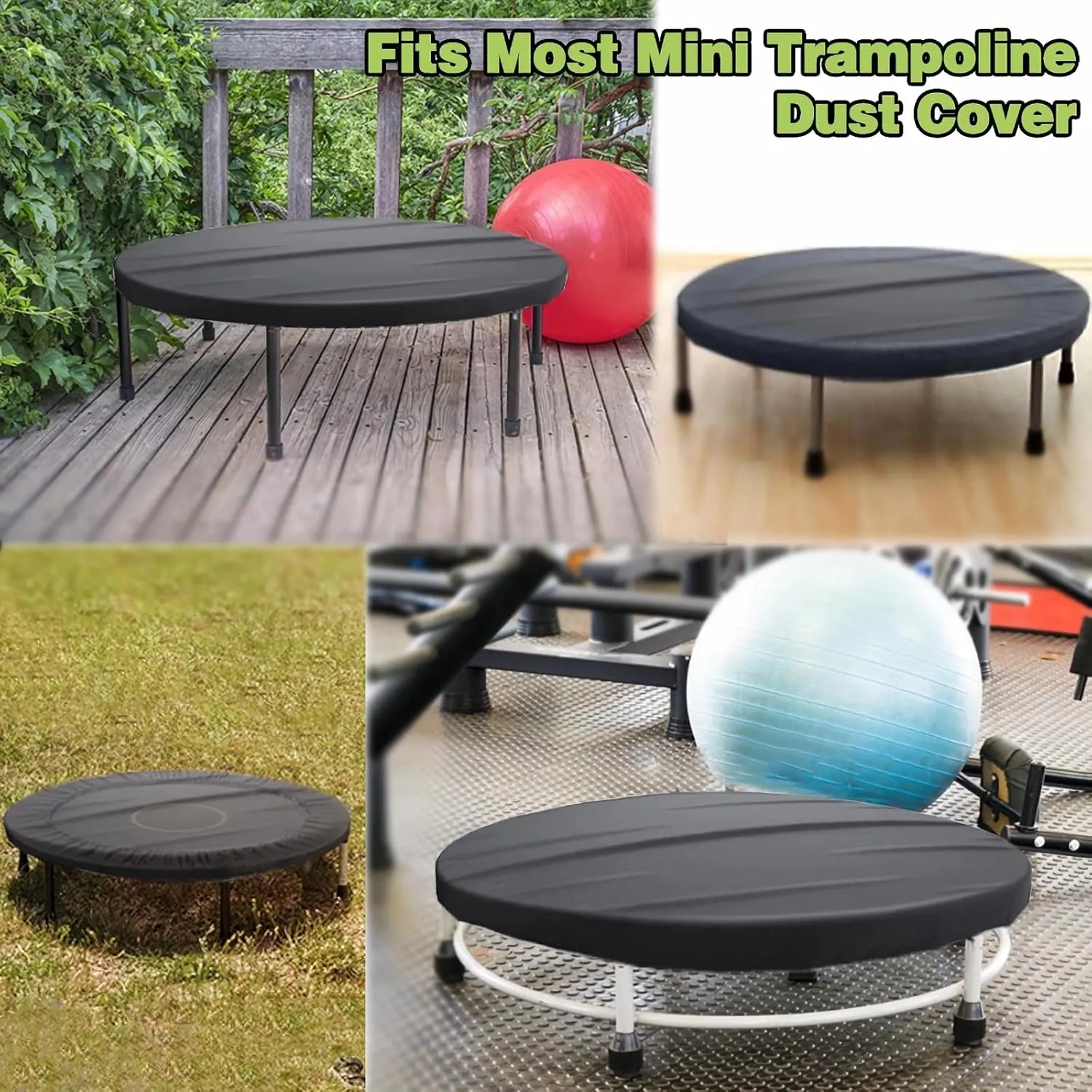 Waterproof Trampoline Cover for Mini, Fitness, Toddler/Adults Indoor/Outdoor/Garden Rebounder - Not Spring Cover
