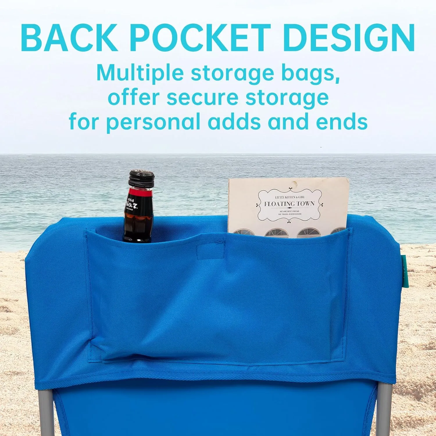 #WEJOY Folding Beach Chair for Adults, Lightweight Beach Chair with Shoulder Straps, High Back Beach Chairs with Hard Armrest, Supports 300lbs for Beach Lawn Concert