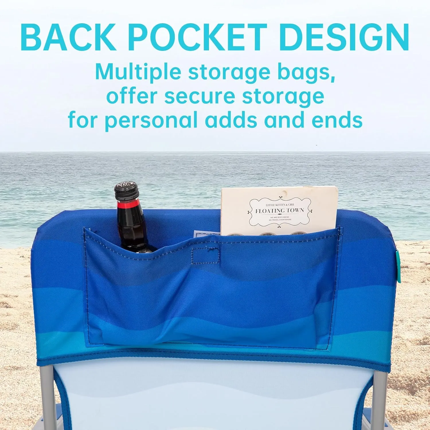 #WEJOY Folding Beach Chair for Adults, Lightweight Beach Chair with Shoulder Straps, High Back Beach Chairs with Hard Armrest, Supports 300lbs for Beach Lawn Concert