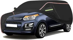 WOLWES Car Cover are Suitable for Citroen C3 Picasso All-Weather Windproof, Snowproof, Rainproof, UV-Protected and Breathable All-Season Universal with Side Door Zip Oxford Cloth Car Cover (Color : B