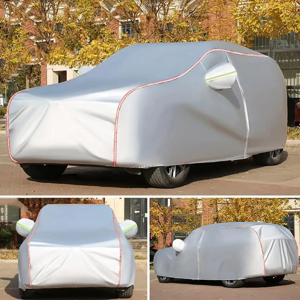 WOLWES Car Cover are Suitable for Fisker Ocean All-Weather Windproof, Snowproof, Rainproof, UV-Protected and Breathable All-Season Universal with Side Door Zip Oxford Cloth Car Cover (Color : White)