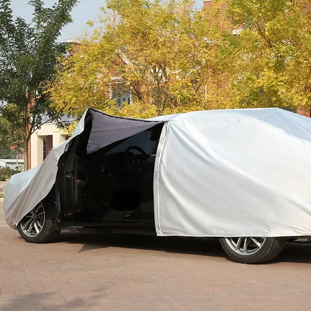 WOLWES Car Cover Are Suitable For Lexus NX 200t/300/300h/350h/450h  All-weather Windproof, Snowproof, Rainproof, UV-protected And Breathable All-season Universal With Side Door Zip Oxford Cloth Car Co