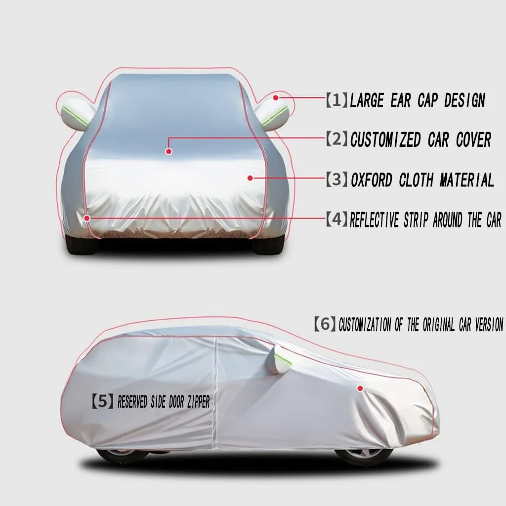 WOLWES Car Cover Are Suitable For Lexus NX 200t/300/300h/350h/450h  All-weather Windproof, Snowproof, Rainproof, UV-protected And Breathable All-season Universal With Side Door Zip Oxford Cloth Car Co