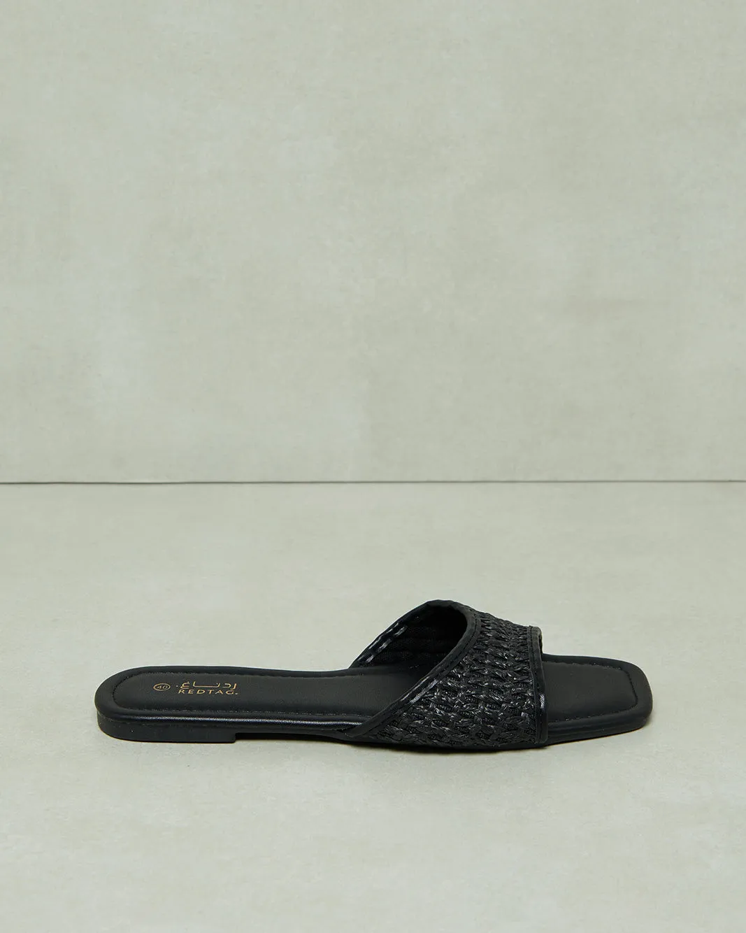 Women Black Textured Mule