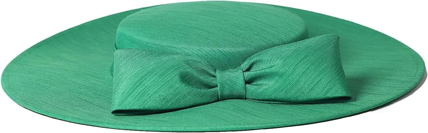 Women Church Hats Formal Kentucky Dress Derby Hats with Bowknot Elegant Wide Brim Wedding Fascinators