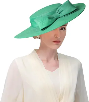 Women Church Hats Formal Kentucky Dress Derby Hats with Bowknot Elegant Wide Brim Wedding Fascinators