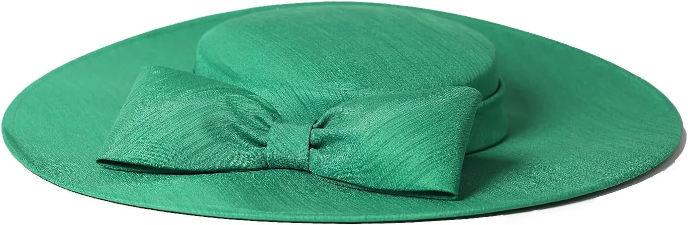 Women Church Hats Formal Kentucky Dress Derby Hats with Bowknot Elegant Wide Brim Wedding Fascinators