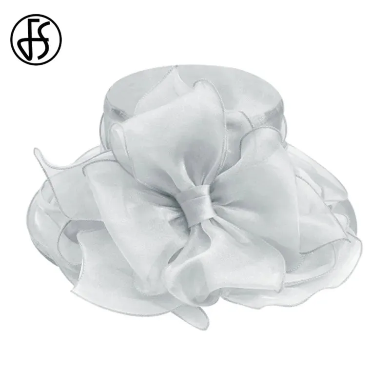 Women Elegant Fashion Derby Wide Brim Pink Hats