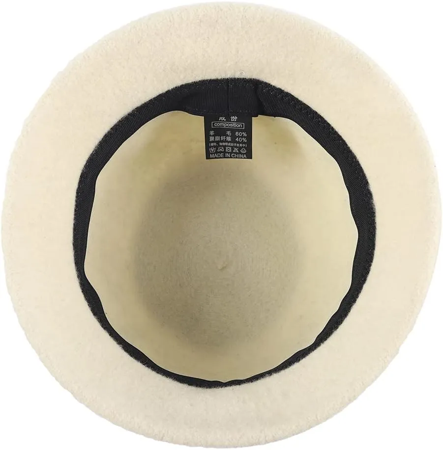 Women Elegant Winter Wool Bucket Hat 1920s Vintage Cloche Bowler Hats