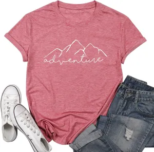 Women Mountain Adventure Workout Tanks Hiking Camping Graphic Athletic Sleeveless Funny Tee Tops