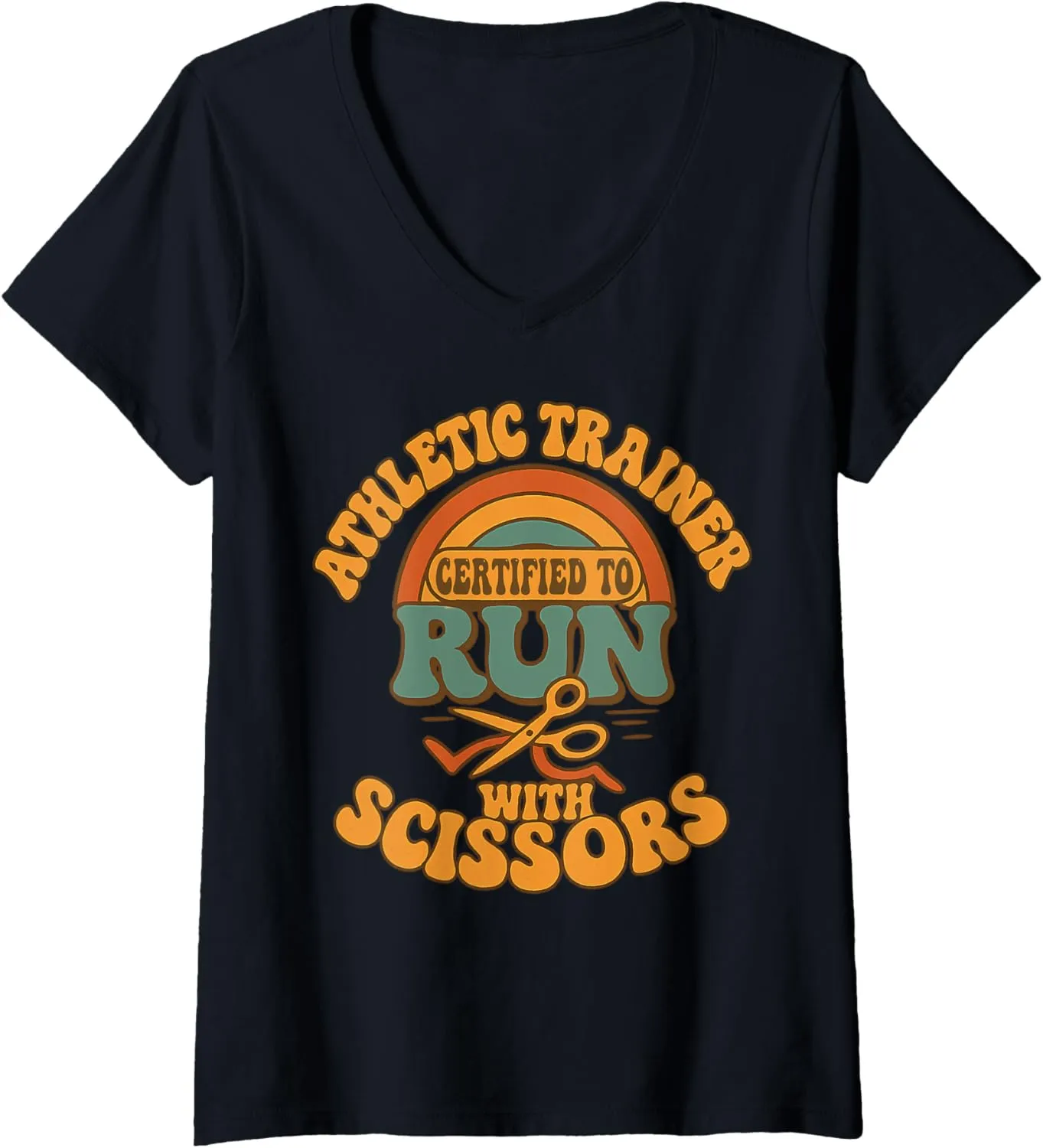 Womens Athletic Trainer Funny Sports Medicine V-Neck T-Shirt