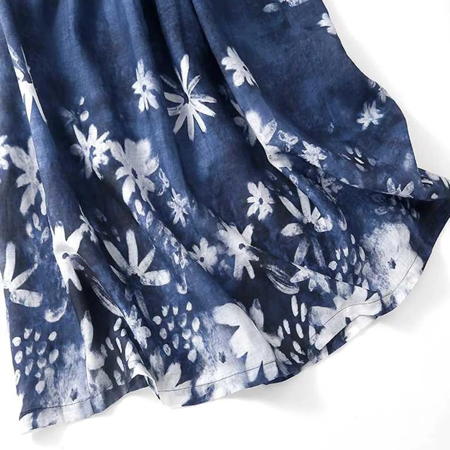 Women's Cotton Linen Dresses Summer Plus Size Floral Tunic Maxi Dreses Dressy Casual Summer Vacation Outfits