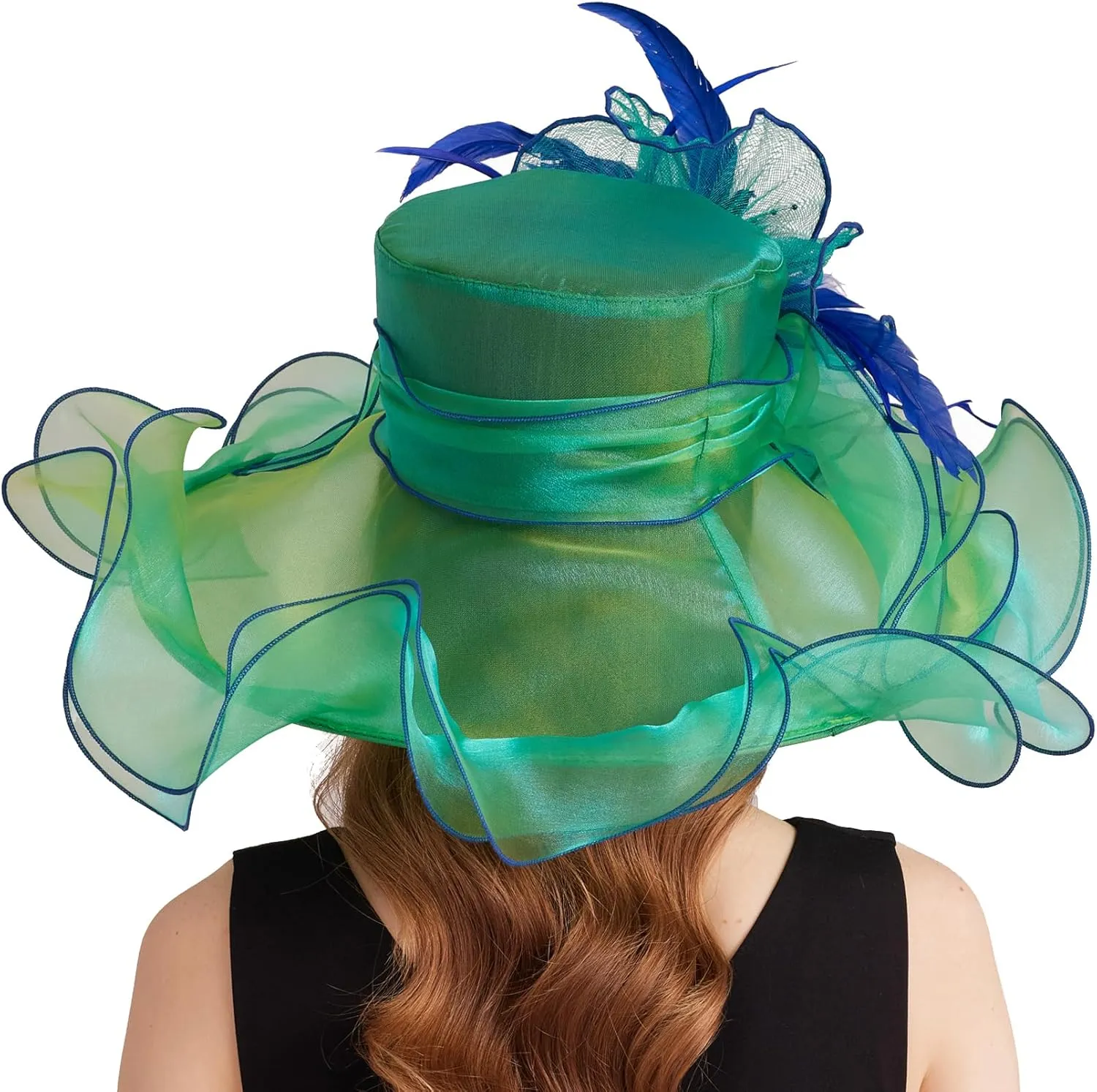 Women's Derby Church Fascinators Hat with Detachable Flowers for Wedding and Tea Party