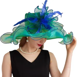 Women's Derby Church Fascinators Hat with Detachable Flowers for Wedding and Tea Party