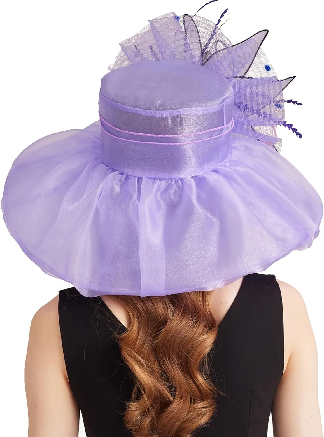 Women's Derby Church Fascinators Hat with Detachable Flowers for Wedding and Tea Party