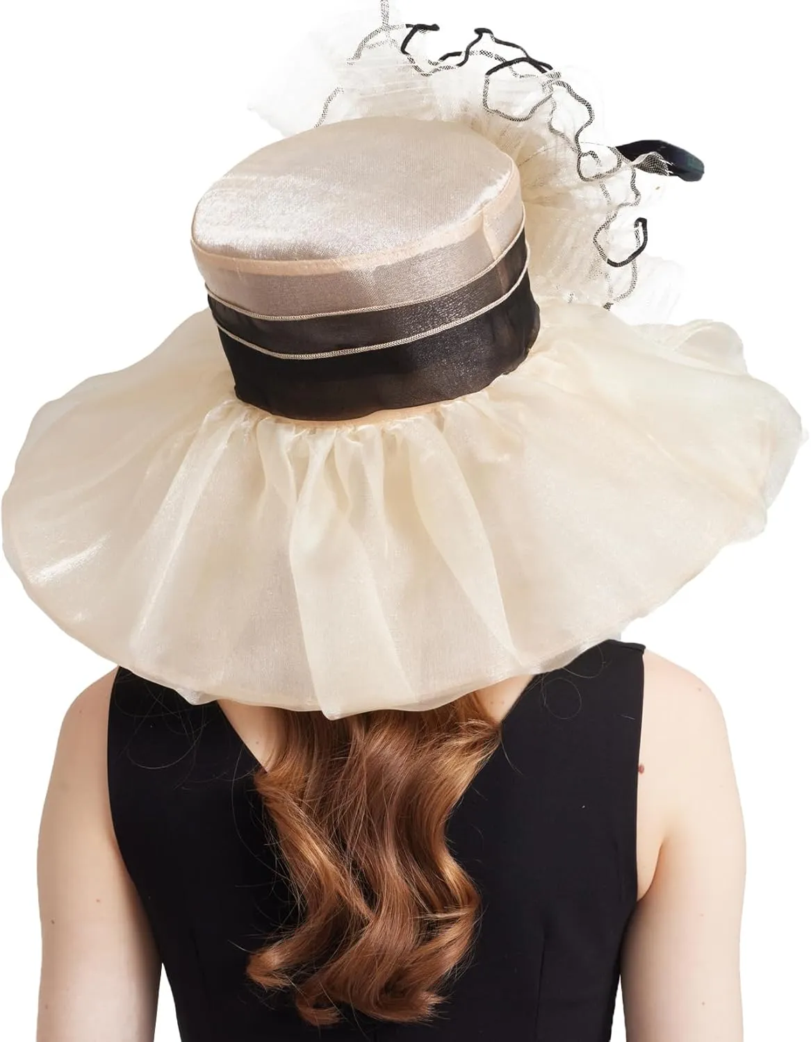Women's Derby Church Fascinators Hat with Detachable Flowers for Wedding and Tea Party