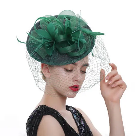 Women's Derby Tea Party Wedding Fascinator with Front Net 6001