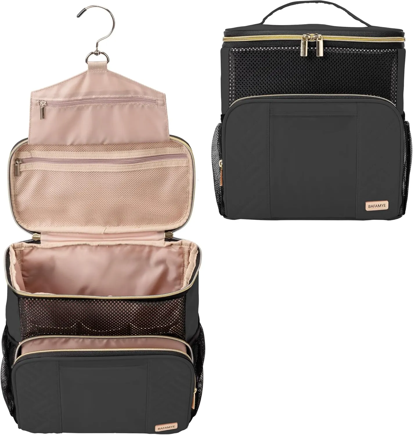 Women's Hanging Travel Toiletry Bag - Large, Durable, Multipurpose and TSA Approved for the Modern Traveling Woman, Black