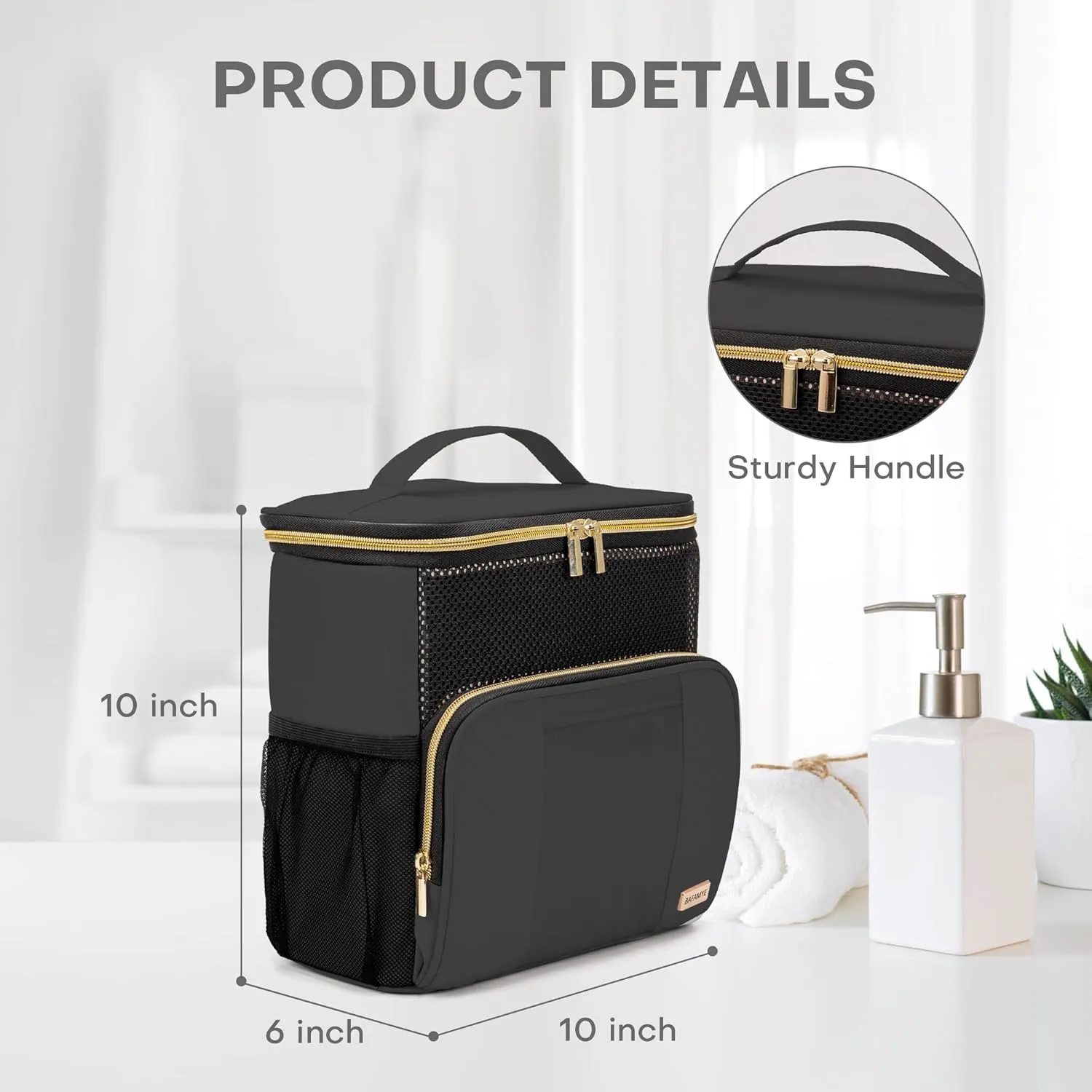 Women's Hanging Travel Toiletry Bag - Large, Durable, Multipurpose and TSA Approved for the Modern Traveling Woman, Black