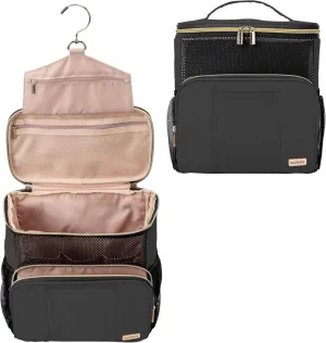 Women's Hanging Travel Toiletry Bag - Large, Durable, Multipurpose and TSA Approved for the Modern Traveling Woman, Black