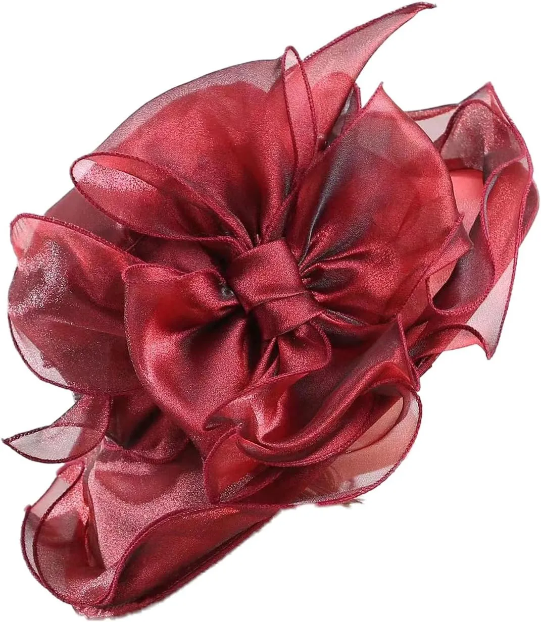 Women's Organza Mesh Church Derby Hat - Thin Breathable Sunshade Kentucky Fascinator Hat Elegant Tea Party Wedding Hats