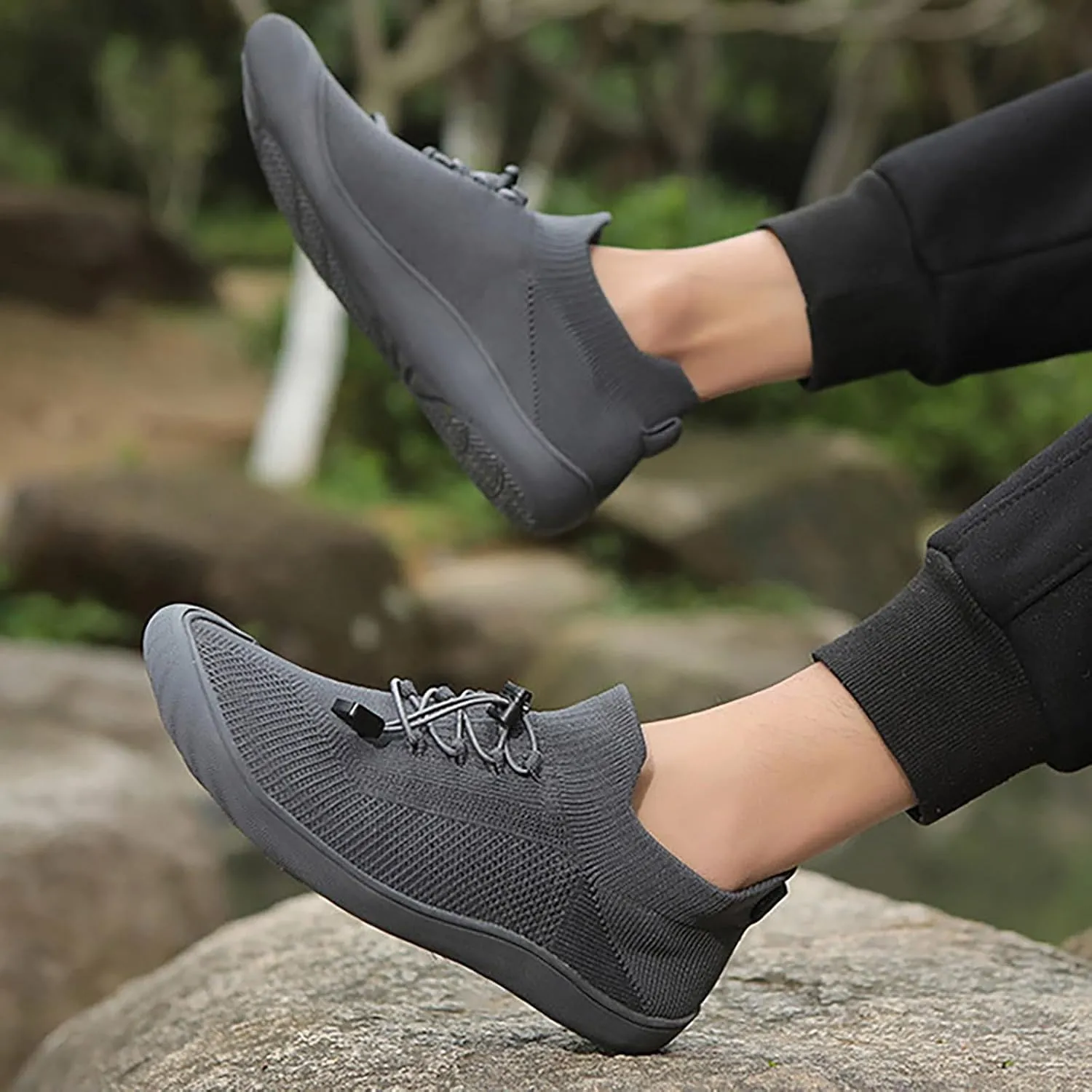 Women's Slip on Sneakers Shoes Woven Orthopedic Womens Tennis Shoes Lightweight Shoes Casual Black Sneakers Platform Tennis Shoe Cross Trainer Shoe