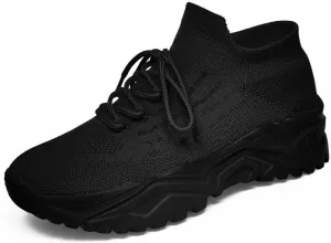 Women's Solid Color Fashion Four Season Lace Up Sneakers Solid Color Flying Woven Running Shoes Women's Water Shoes