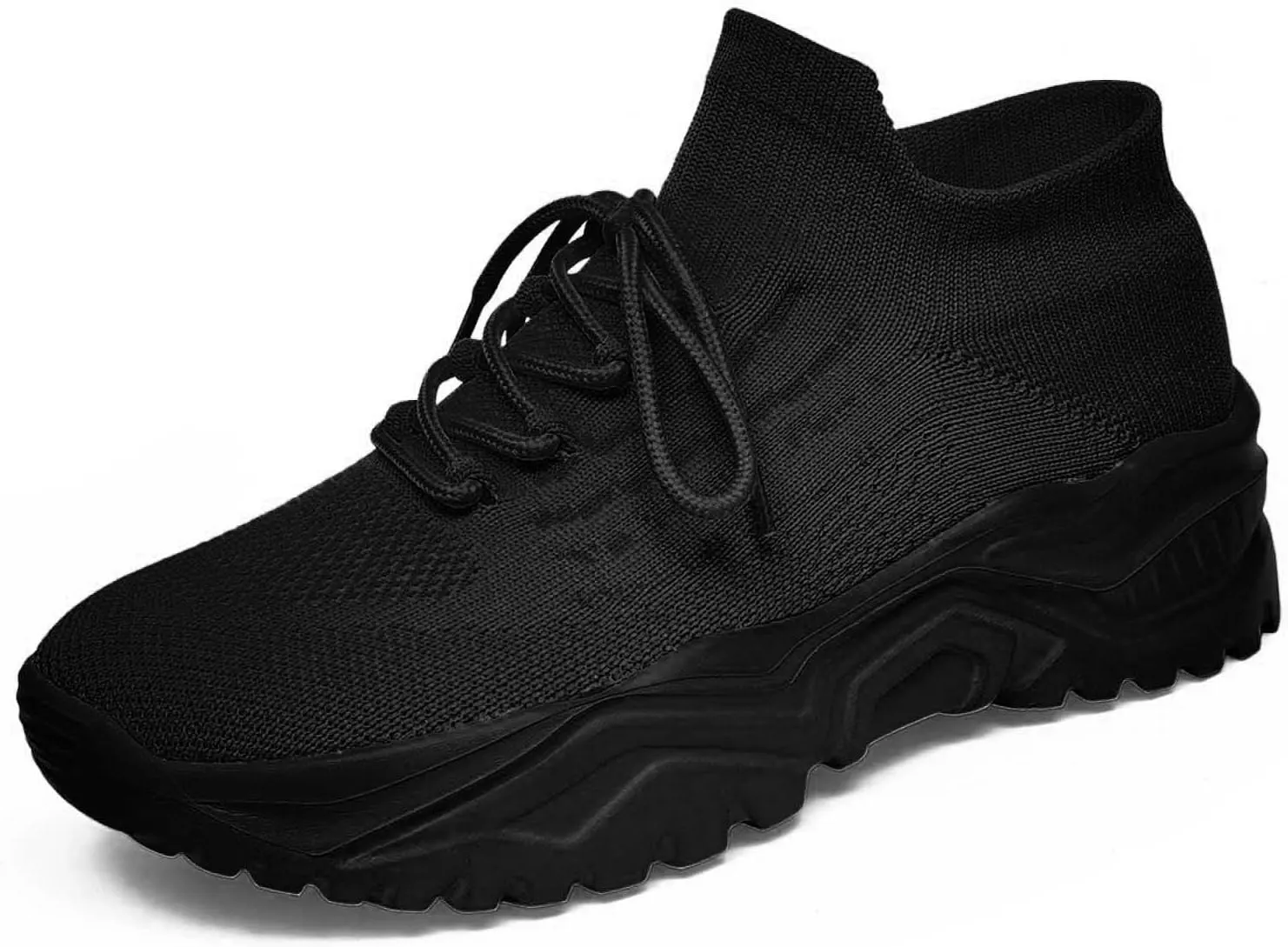 Women's Solid Color Fashion Four Season Lace Up Sneakers Solid Color Flying Woven Running Shoes Women's Water Shoes