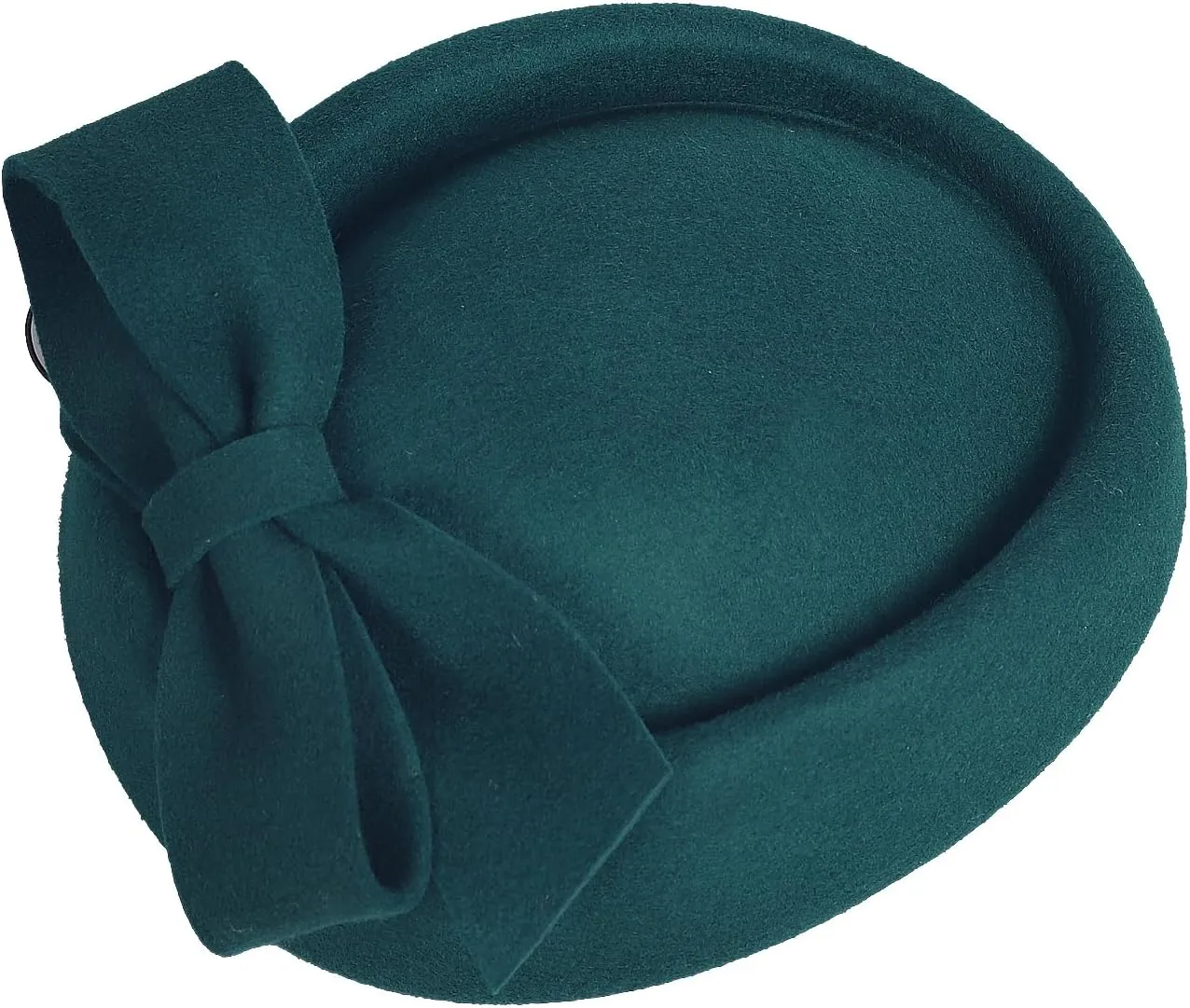 Wool Felt Fascinator Women Elegant Pillbox Hat Bowknot Derby Church Hat Retro Fedoras