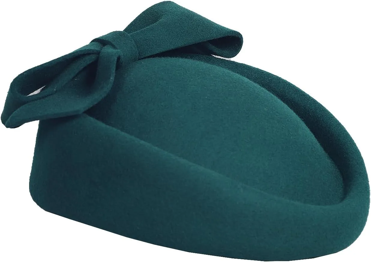 Wool Felt Fascinator Women Elegant Pillbox Hat Bowknot Derby Church Hat Retro Fedoras