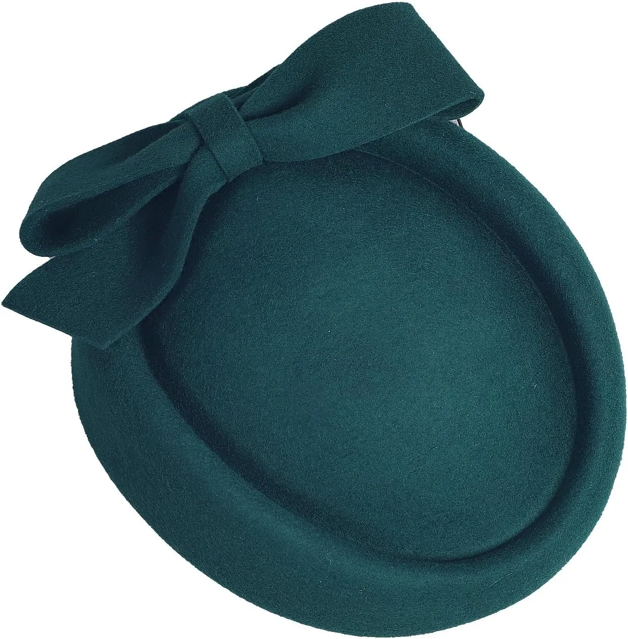 Wool Felt Fascinator Women Elegant Pillbox Hat Bowknot Derby Church Hat Retro Fedoras