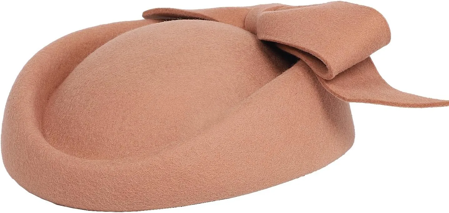 Wool Felt Vintage Fascinator Winter Women Elegant Pillbox Hat Bowknot Derby Church Hat Retro Fedoras