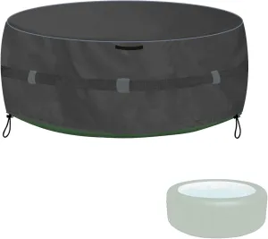 XCZ Portable Hot Tub Cover, Inflatable Hot Tub Full Coverage - Waterproof, Sunproof, Dustproof, Fits Most 4 Person/77 Inch Inflatable Hot Tub Spa, Round (Black， Cover Only)