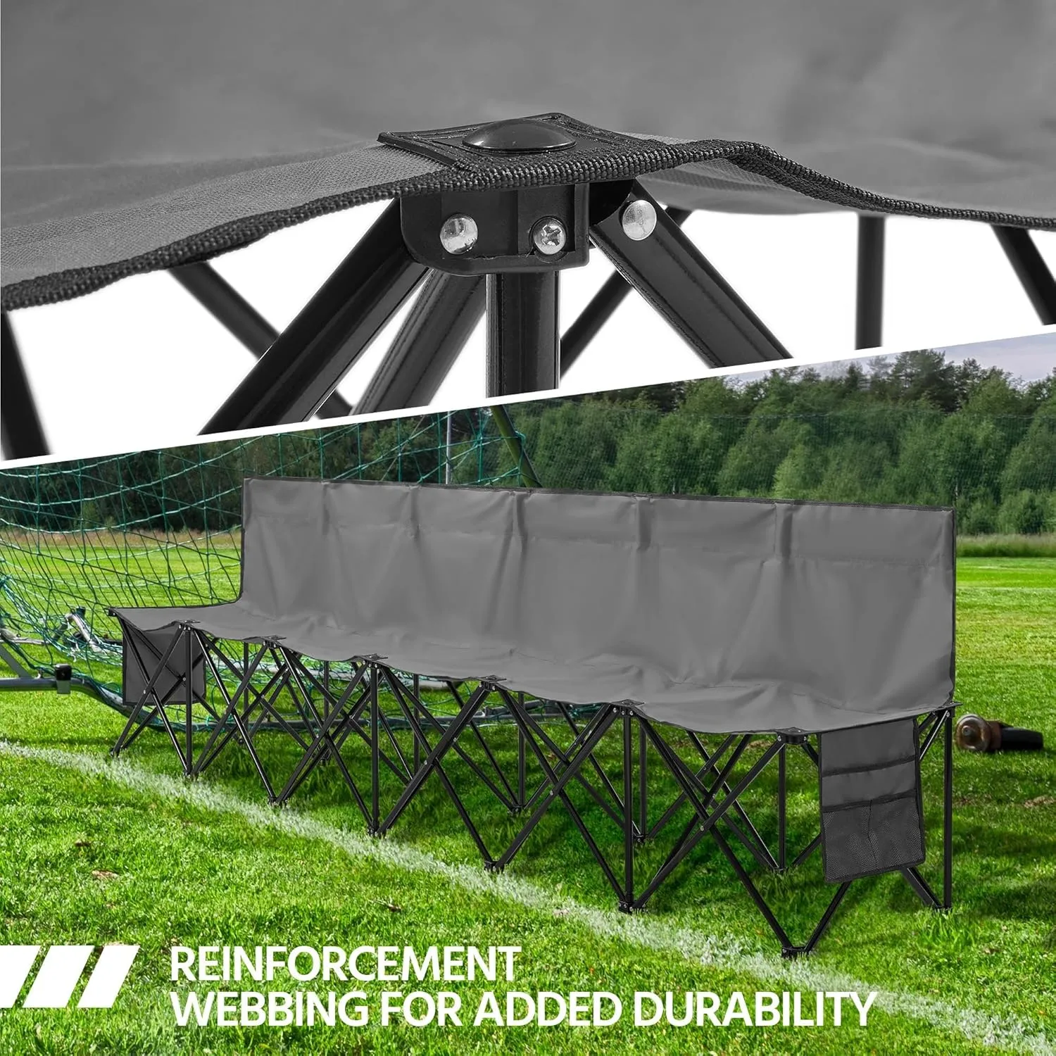 Yaheetech Foldable Sideline Bench 600D Oxford Double Layer Fabric