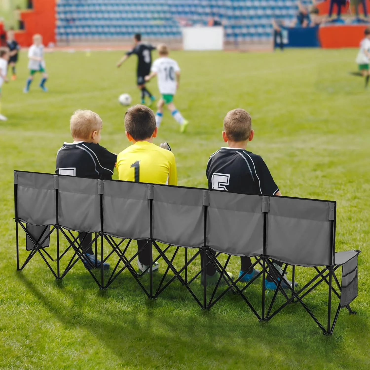 Yaheetech Foldable Sideline Bench 600D Oxford Double Layer Fabric
