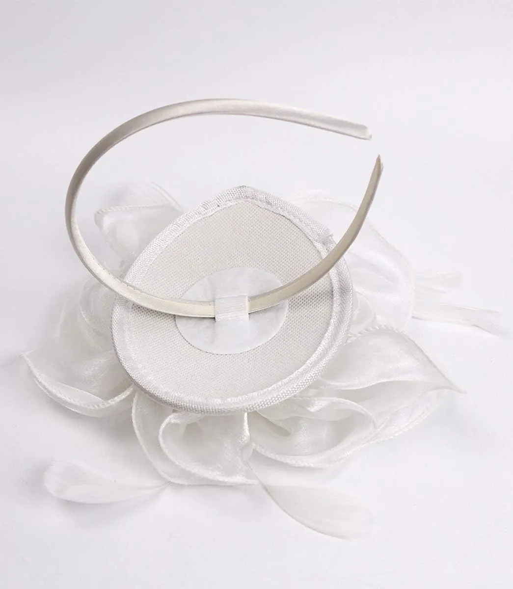 Z&X Sinamay Fascinator Pillbox Hats for Women Feather Flower Church Derby Headband Clip Wedding Tea Party Hat
