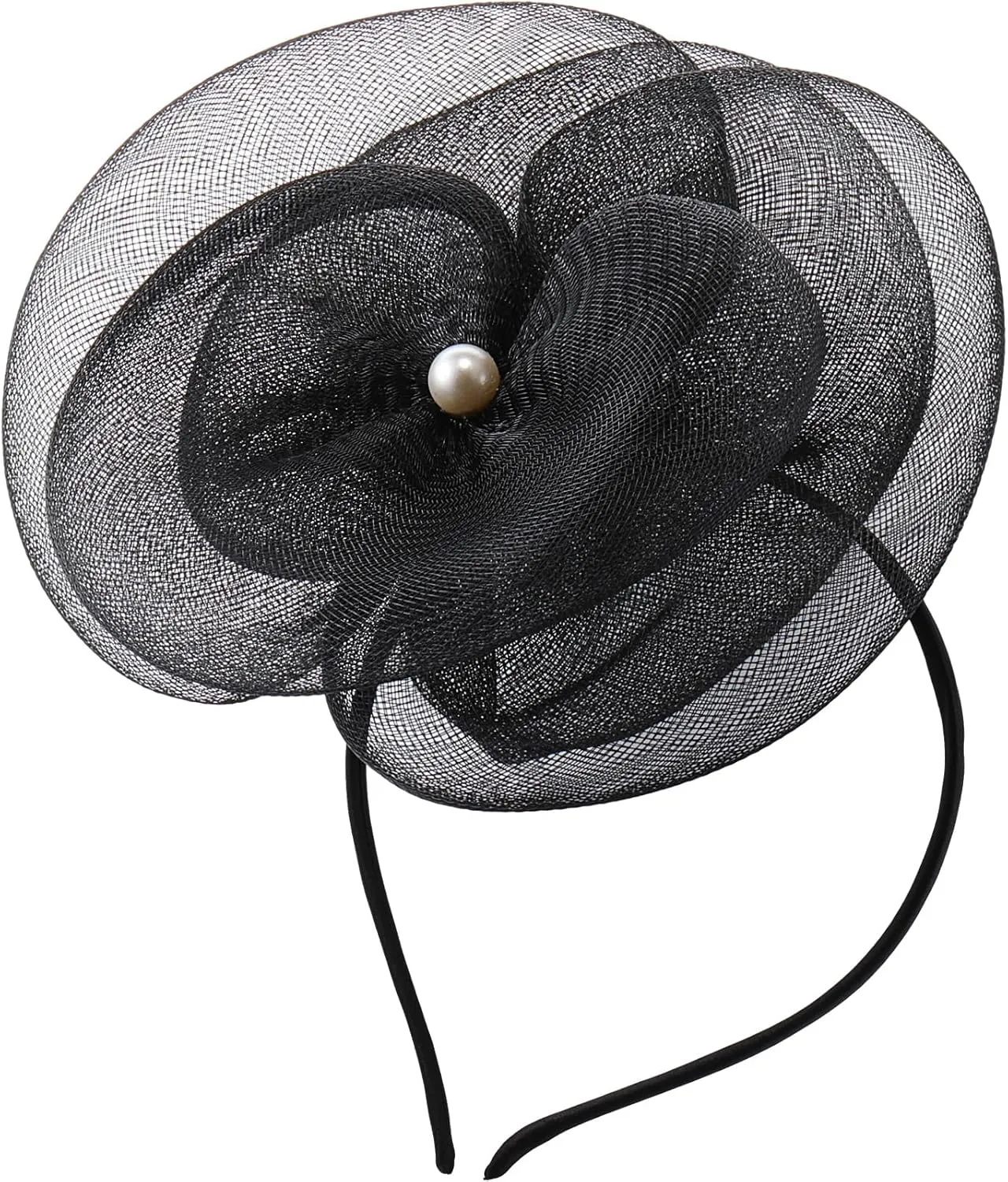Zeyune Fascinators Hats for Women Tea Party Elegant Headband Derby Hats with Hair Clip for Wedding Bride Party