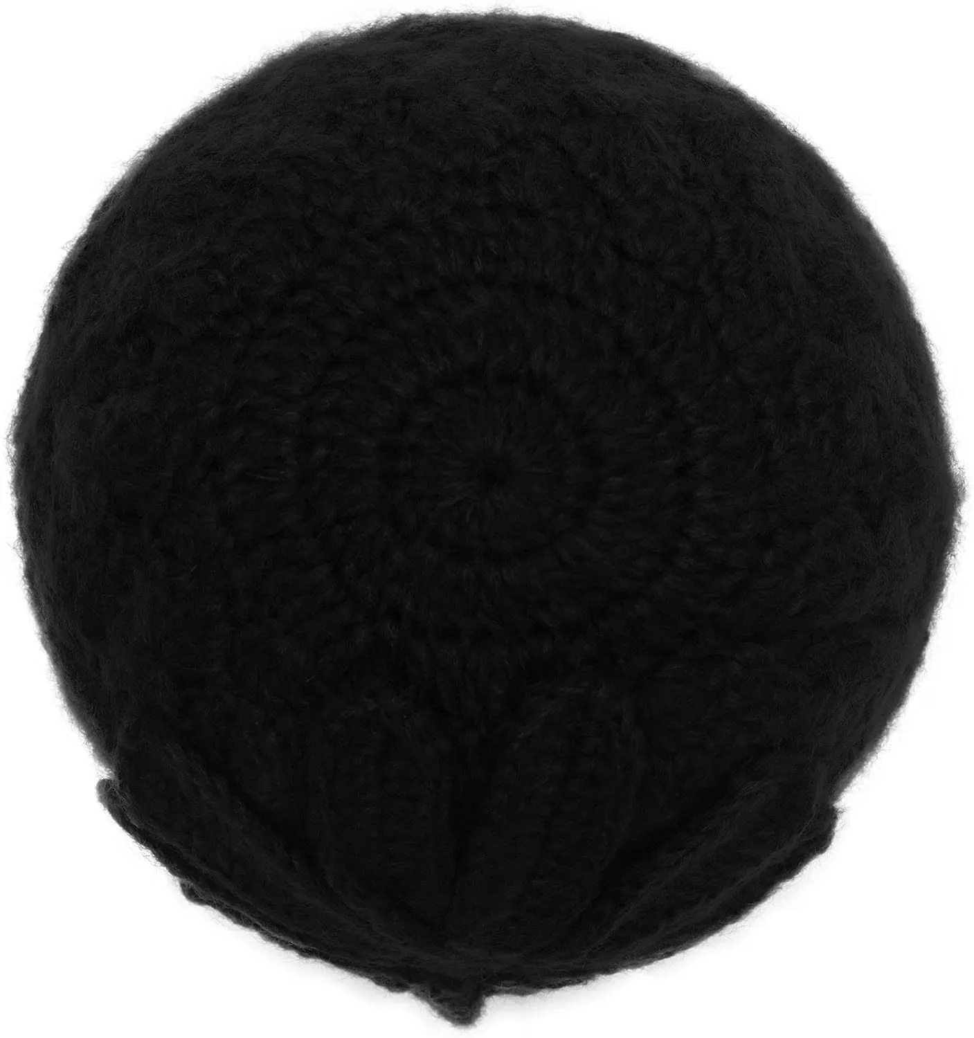 ZLYC Women Winter Knit Beanie Hat Soft Crochet Skullies Beanies with Flower Accent