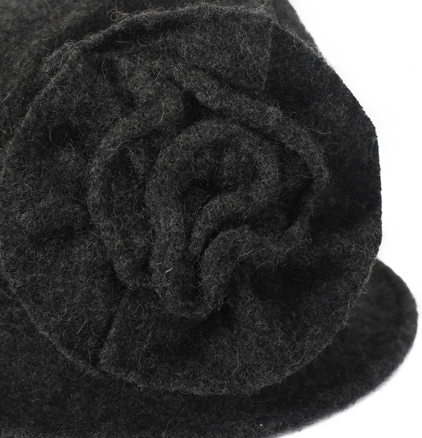 ZLYC Women Wool Cloche Bucket Hat 1920s Vintage Dress Winter Hats with Flower Accent