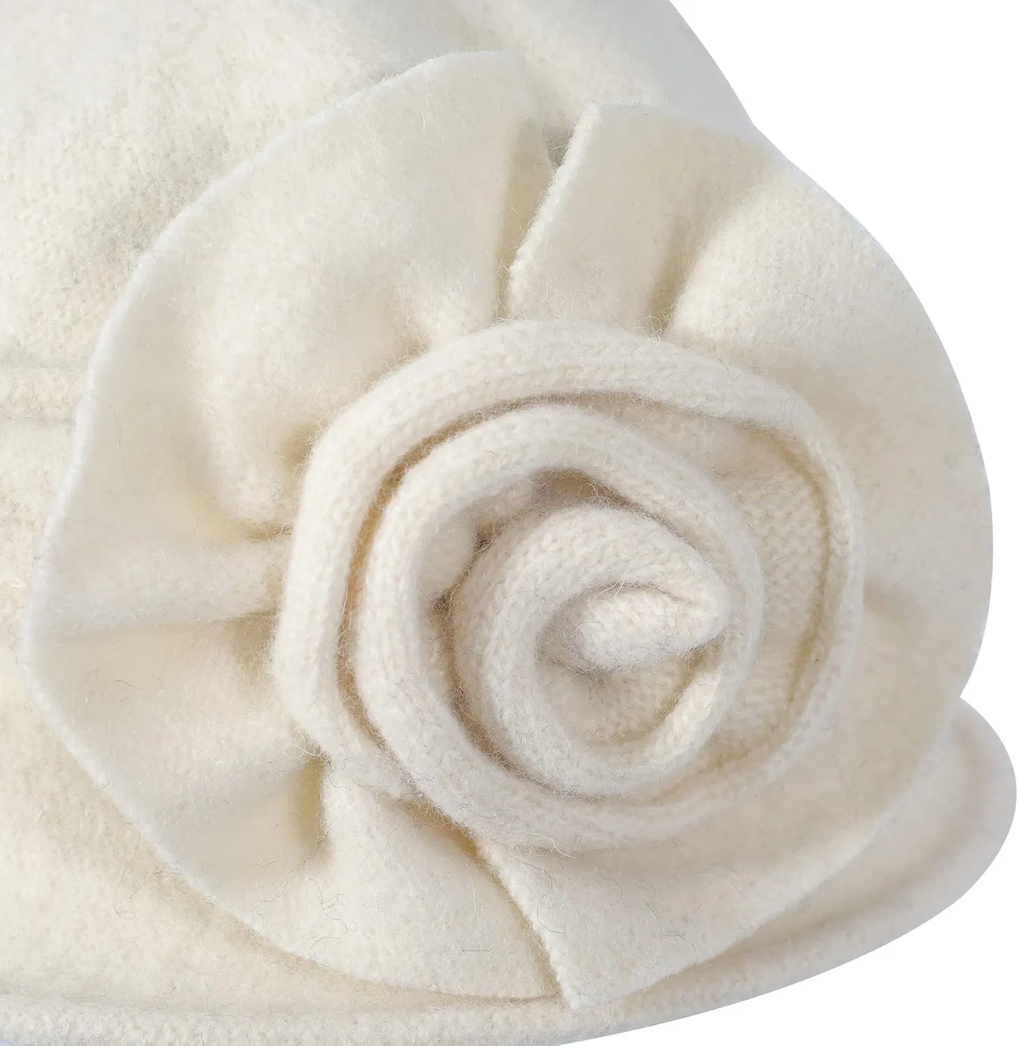 ZLYC Women Wool Cloche Bucket Hat 1920s Vintage Dress Winter Hats with Flower Accent