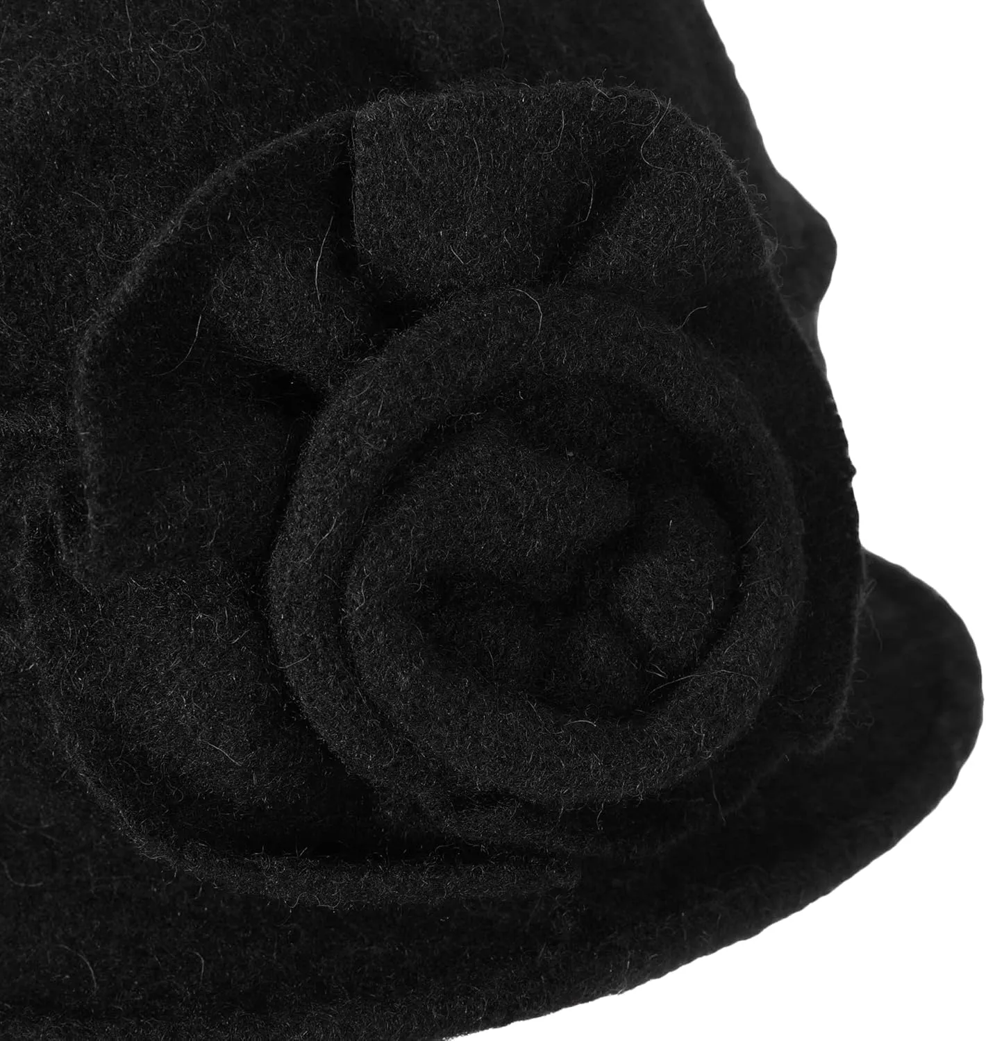 ZLYC Women Wool Cloche Bucket Hat 1920s Vintage Dress Winter Hats with Flower Accent